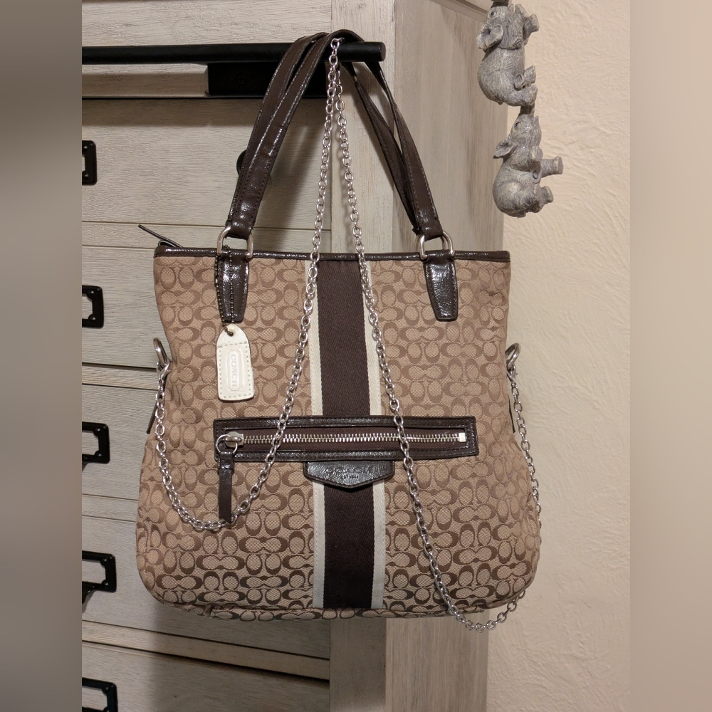 Coach F27024 Khaki/Tan/Brown Crossbody/Tote Bag